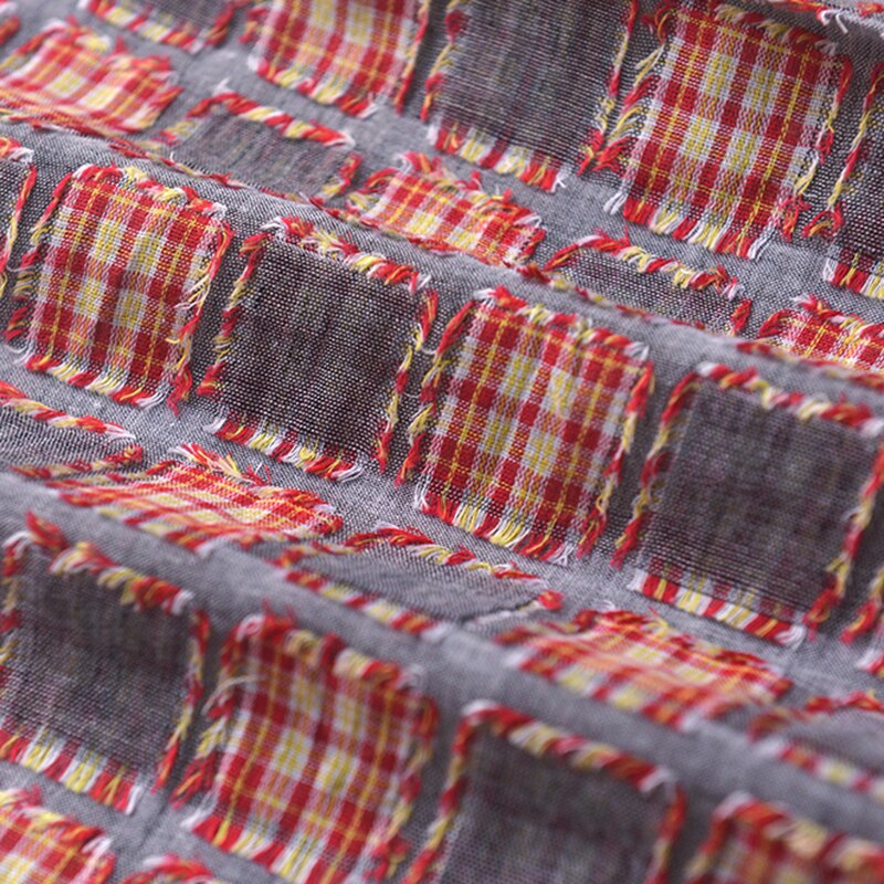 Tela de algodón puro para tela a cuadros, costura artesanal, retales, Camisa vaquera antigua, estilo Retro
