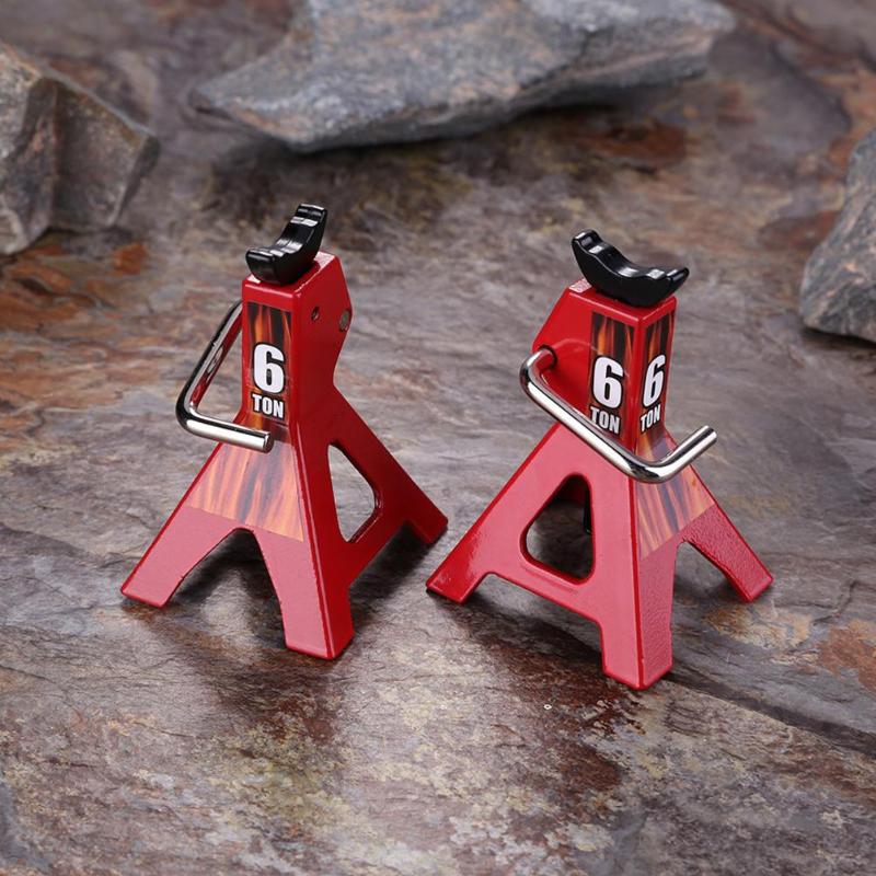 2 Stuks 1/10 Rc Cars Metalen Jack Stands Repareren Tool 2 Stks/set Rc Crawler Klimmen Auto Reparatie Tools Diecasts Voertuigen model Onderdelen Een