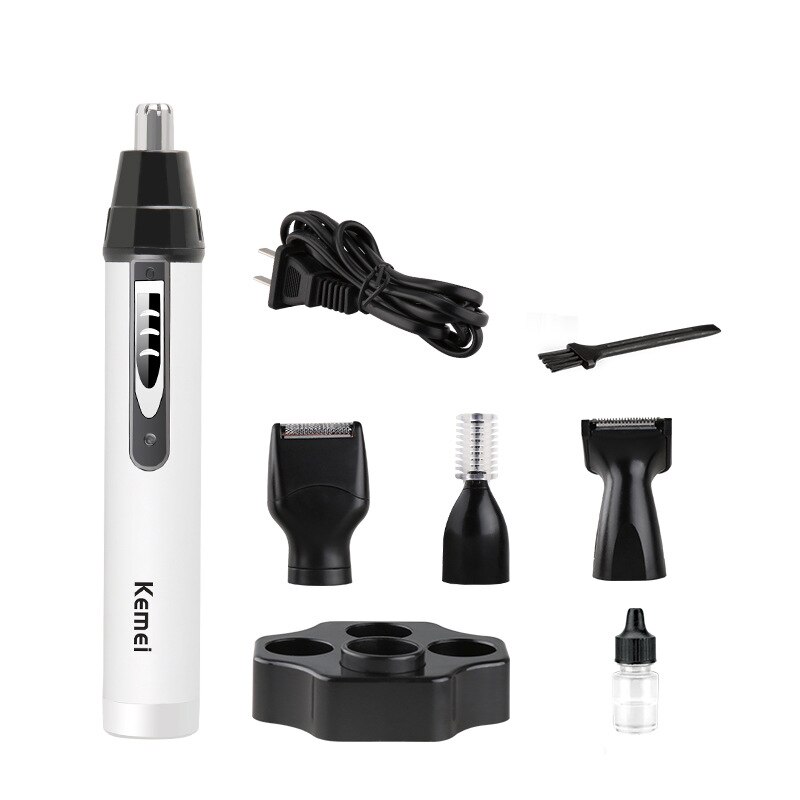 Kemei 4 in 1 elektrische nase ohr augenbrauen haar Trimmer haar Haarschneidemaschine haar schneiden maschine Bart Trimmer für männer und damen: T3 EU Stecker mit Kasten