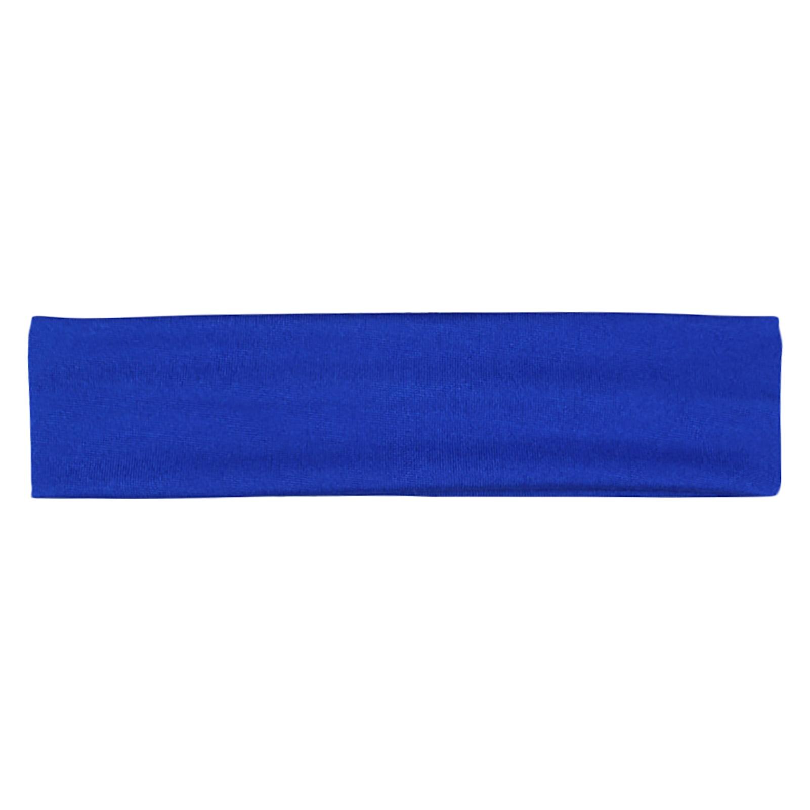Mężczyźni kobiety pałąk szeroki elastyczny jednolity kolor joga sport pasmo włosów akcesoria do włosów: Royal Blue