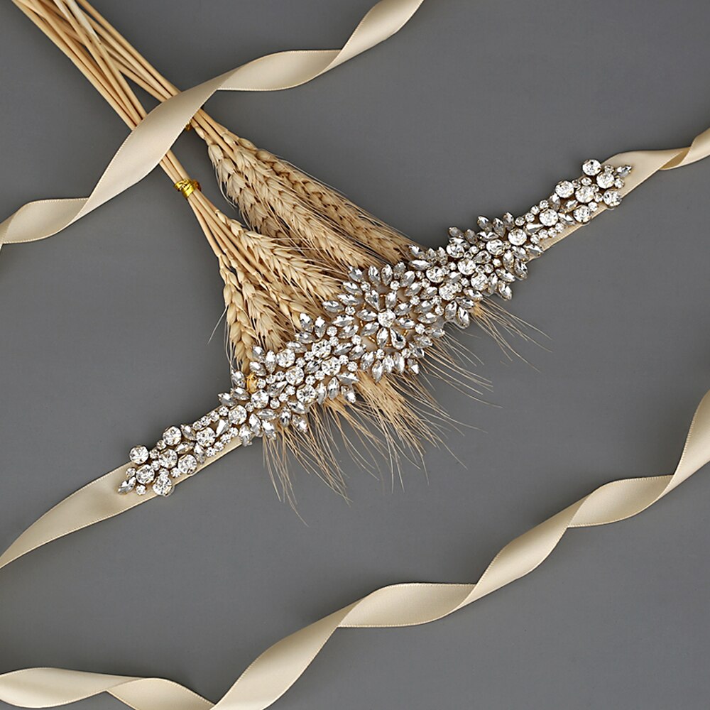 TRiXY S319-G Goldene Strass Gürtel Braut Gürtel Schärpen Bänder Hochzeit Gürtel Schärpen funkelnd Braut Gürtel Brautjungfern Kleider Gürtel