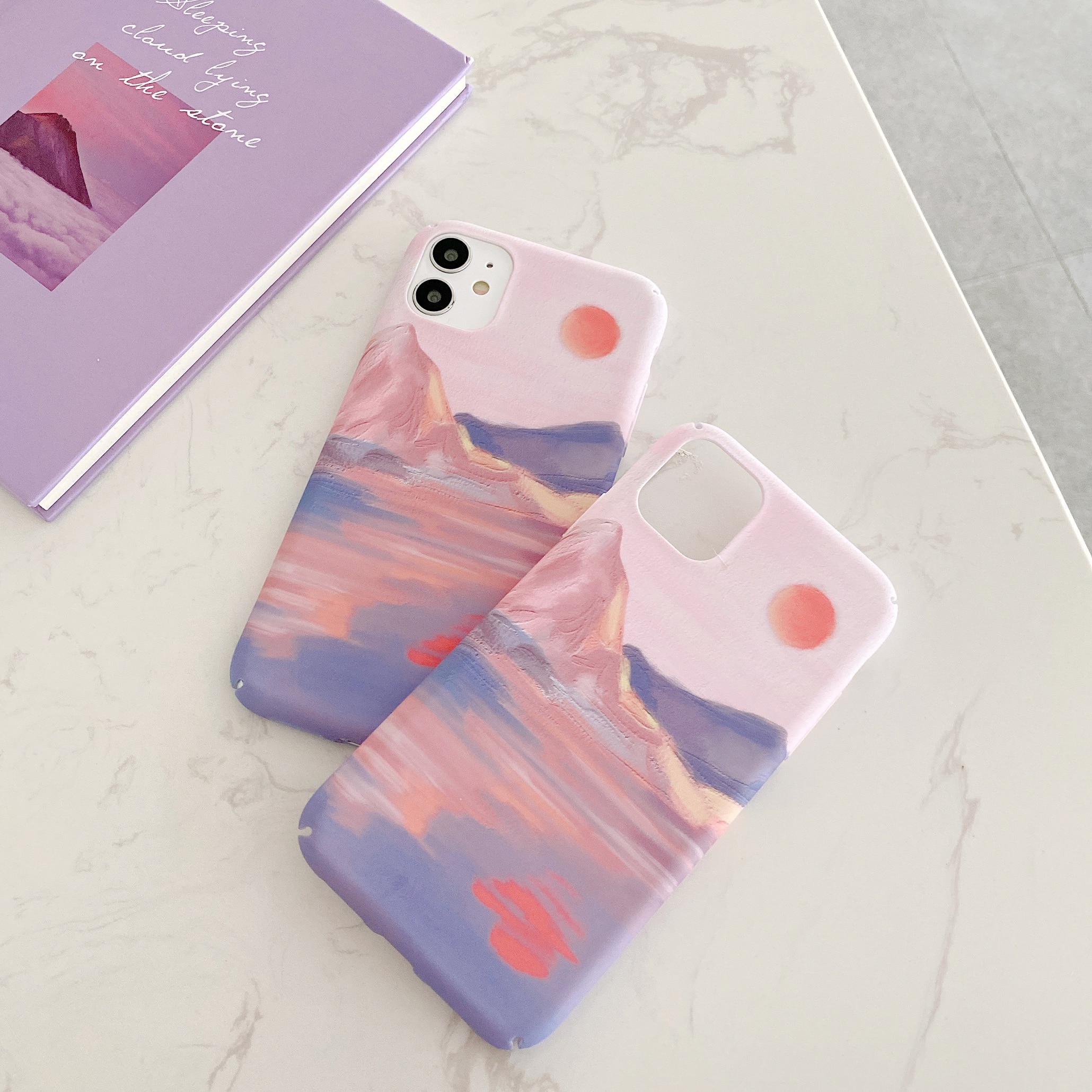 Art Oil Painting Sunset Phone Case For Xiaomi 6 8 9 10 cc9 5x 6x Hard Plastic Back Cover Cases For Redmi 4 5 6 8 note 5 7 8 pro