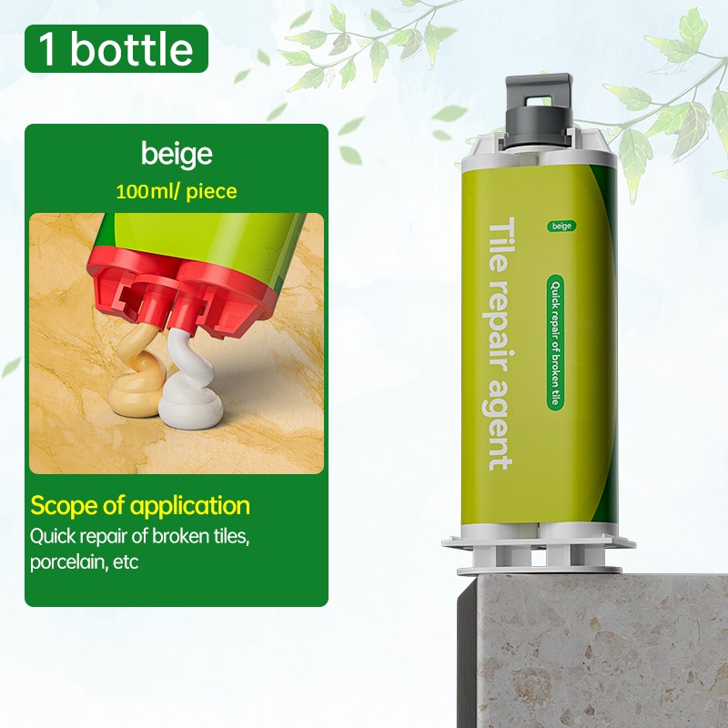 Tile Repair Glue AB Adhesive Ceramic Marble Floor Tile Toilet Washbasin Repair Glue Crack Repair Caulk Glue: black