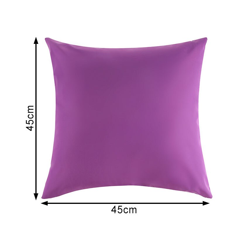 Funda de cojín de Color liso, funda de almohada impermeable para sofá, decoración del hogar, 45x45CM: purple