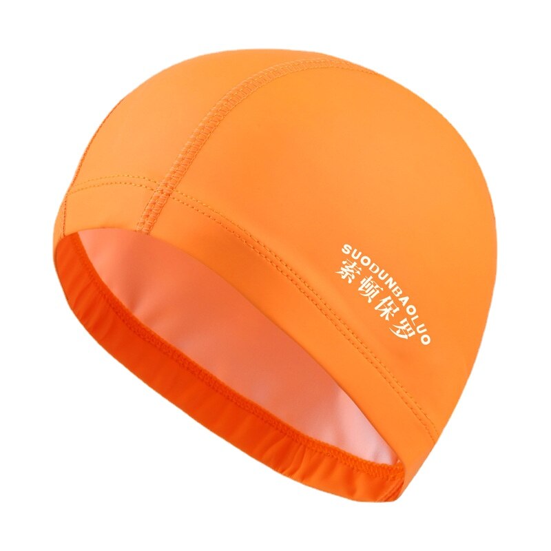 Accesorios de natación para adultos y hombres, gorro de tela de poliuretano impermeable, elástico, protección de orejas, pelo largo, deportes, gorro de piscina