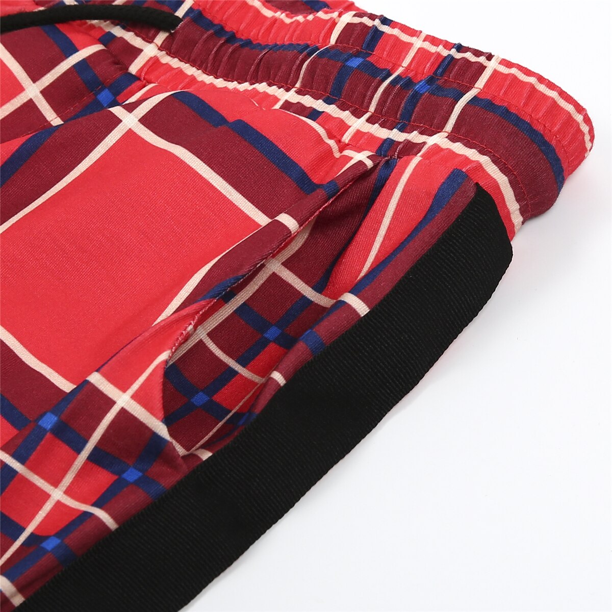 Miehet stretch skinny slim fit housut kontrasti ruudullinen housut miesten smart casual housut punainen vihreä harmaa