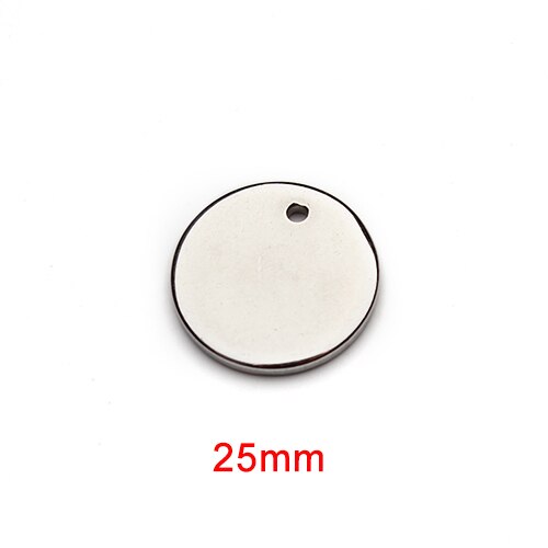 Pendentifs vierges pour colliers, 20 pièces, 6, 8, 10, 20, 25mm, pendentifs en acier inoxydable pendentifs étiquettes de chien, fabrication bijoux à bricoler soi-même: 25mm