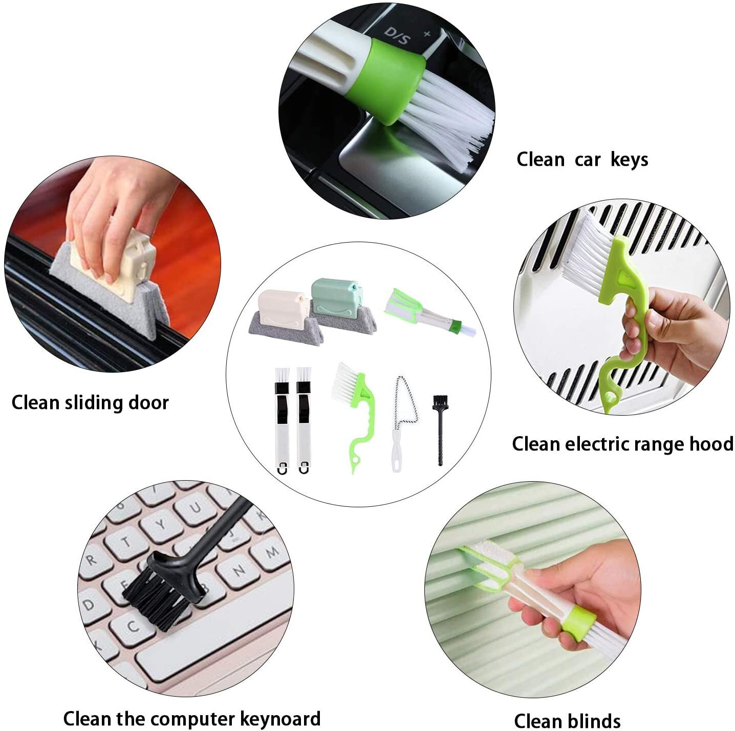 8 Hand Held Groef Klaring Cleaning Tools Diverse Auto Vents Toetsenbord Tegels Home Gereedschap Keuken Reinigingsborstel Te