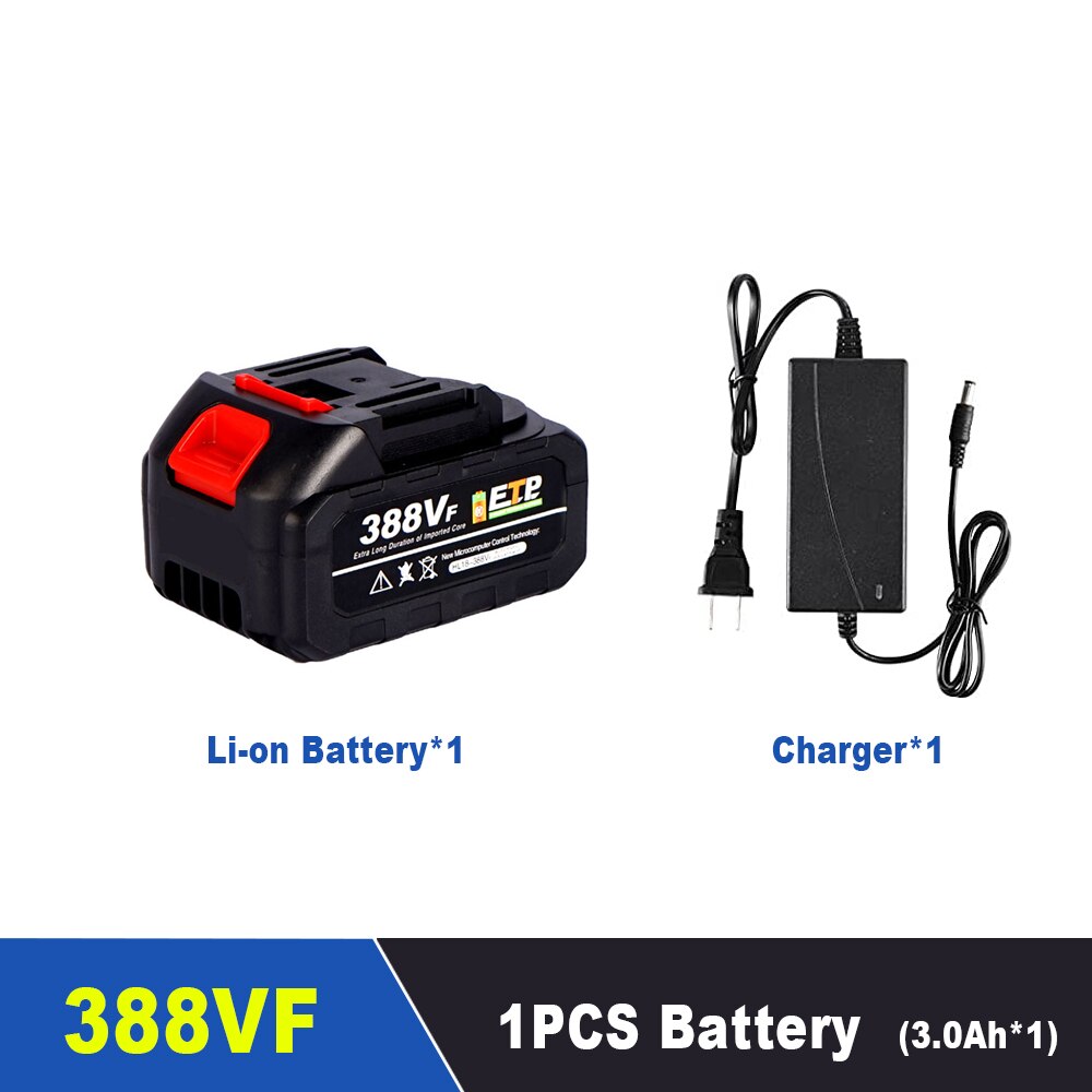 388VF Lithium Batterij 10 Cellen Grote Capaciteit 3000/4000Mah Geschikt Voor Elektrische Boormachines, hoek Slijpmachines En Elektrische Zagen