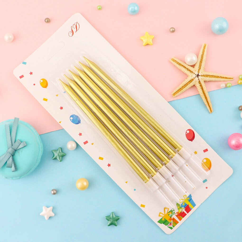 6 stücke Kasten Lange Bleistift Kuchen Kerze Sicher Flammen freundlicher Geburtstag Party Hochzeit Kuchen Kerze Favor Liefert Kuchen Dekorationen Hause dezember