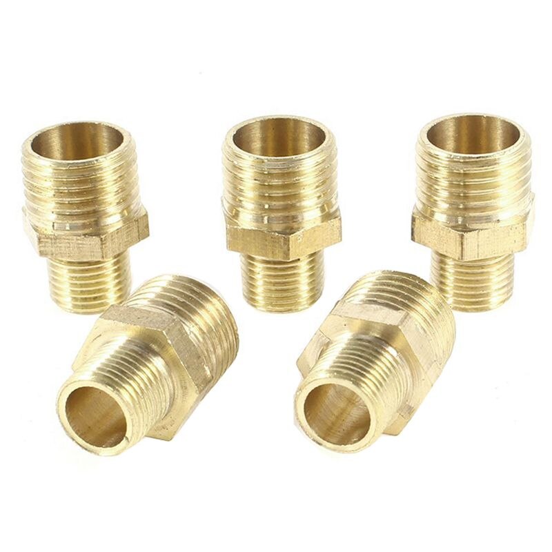 1 stk 10mm pt udvendigt gevind kugleventil & 5 stk 1/4 inch pt  - 1/8 inch pt udvendigt gevind messing lige rør kobling fitting cnim