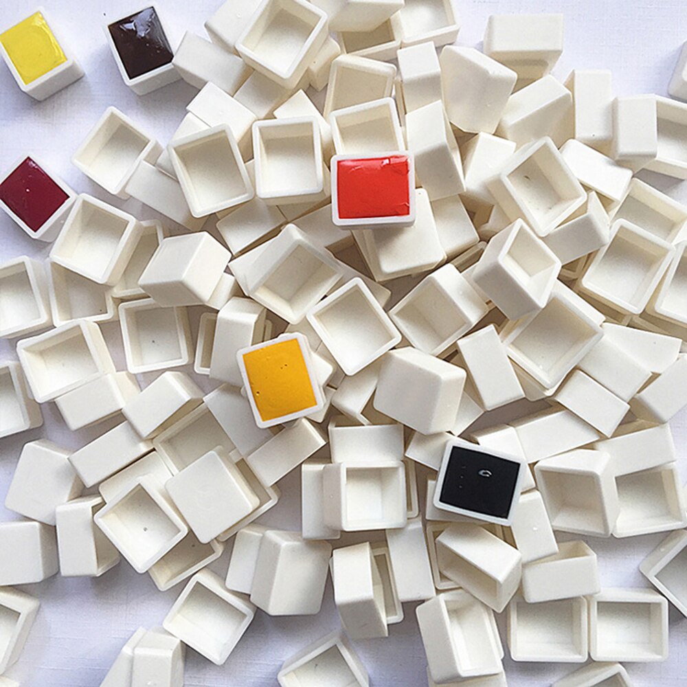 6/12/24/36/48pcs Empty Full/Half Pan Paint Plastic Watercolor Paint Grid Half Pans Artists Palette Art Supplies