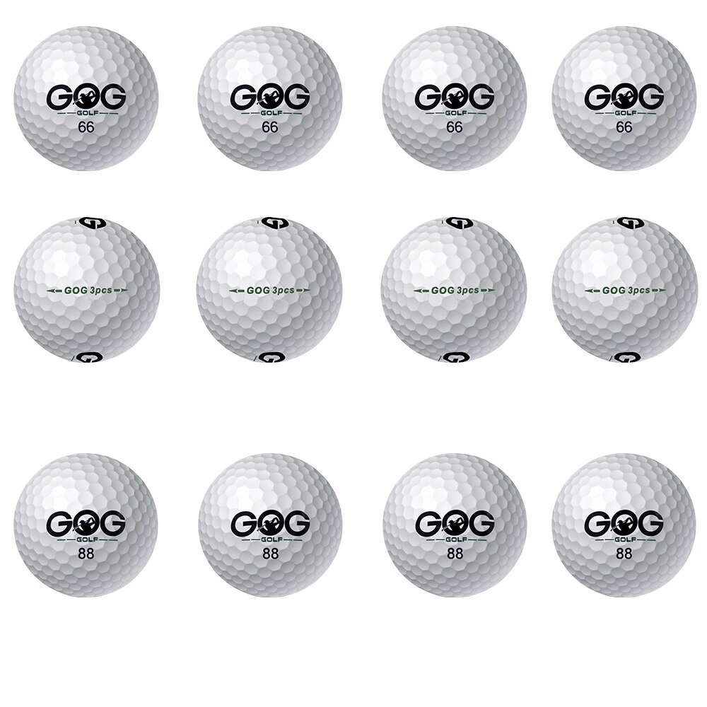 12 stk golfbolde supur newling to lag tre lag super langdistance golfbold: Spillebold 3 lag