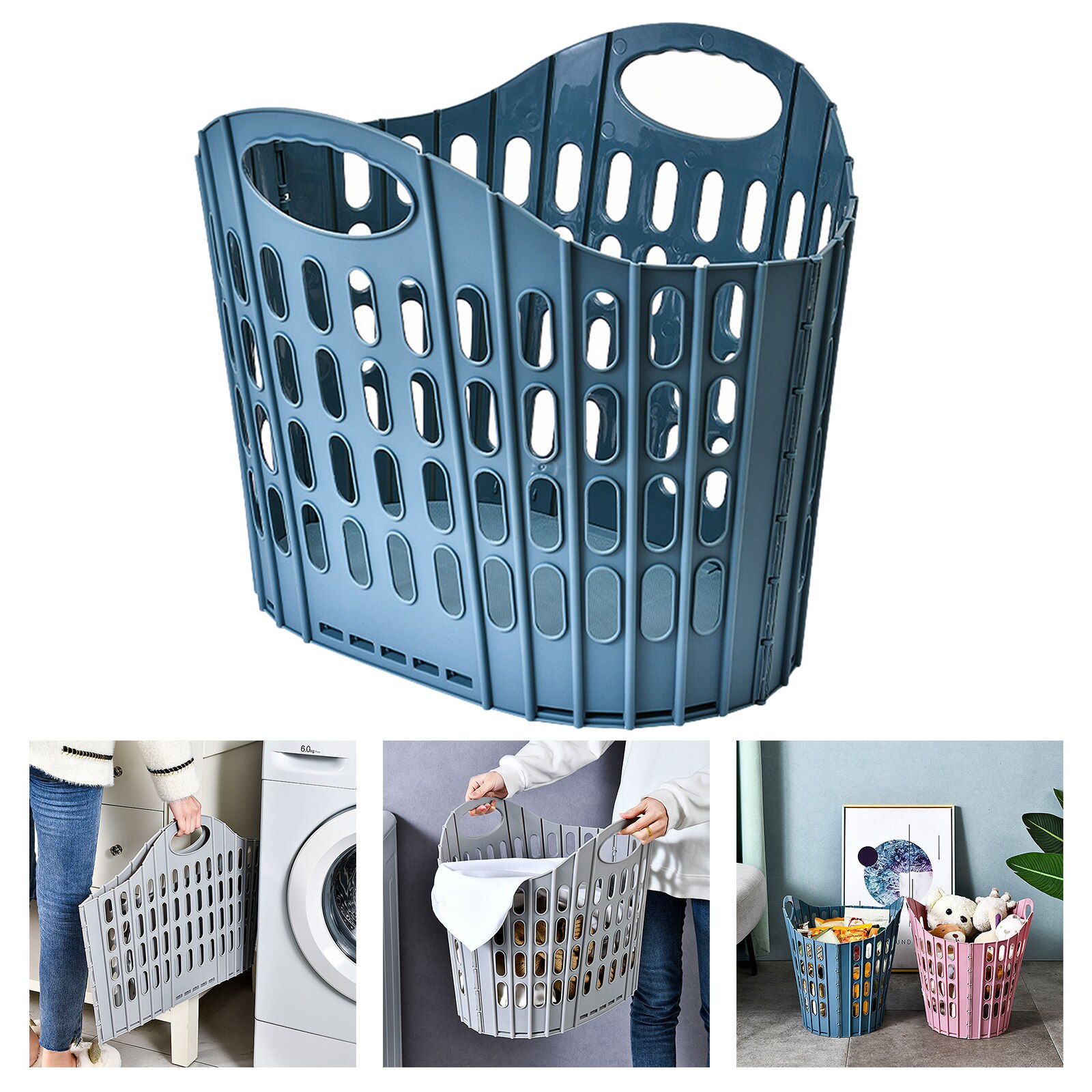 Folding Laundry Basket Laundry Hamper with Handles Durable for Dirty Clothes Toys Bedroom Dorm Easy Carry Waterproof