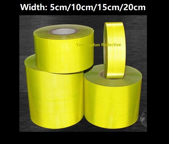 5/10/15/20cm High Visibility Self-adhesive PET Reflective Safety Tape Road Traffic Construction Site Reflective Sign Sticker
