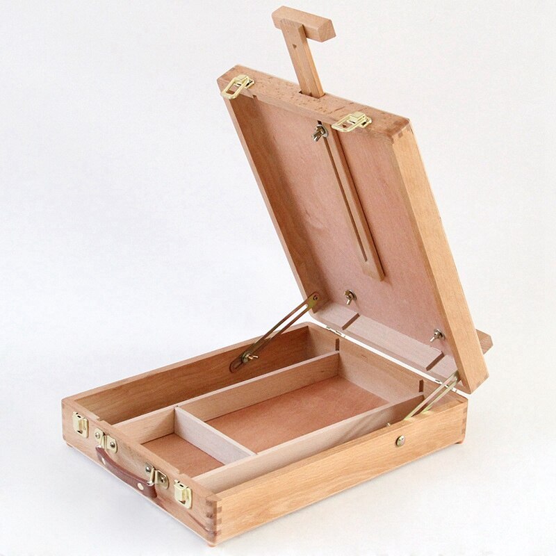 Large Adjustable Wood Table Sketchbox Easel Adjustable Tabletop Sketchbox Easel for Artist Art Students & Beginners