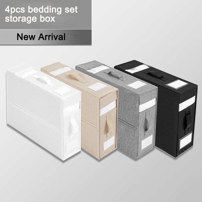 juego de sábanas, organizador, caja de almacenamiento de tela con ventana, cremallera, manta plegable, organizador, armario, ropa de cama, cajas de almacenamiento para el hogar