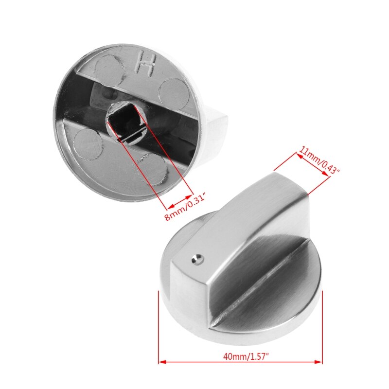 2Pcs Universal Cooker Oven Gas Stove Control Range Knob Switch Replacement Metal MOLF