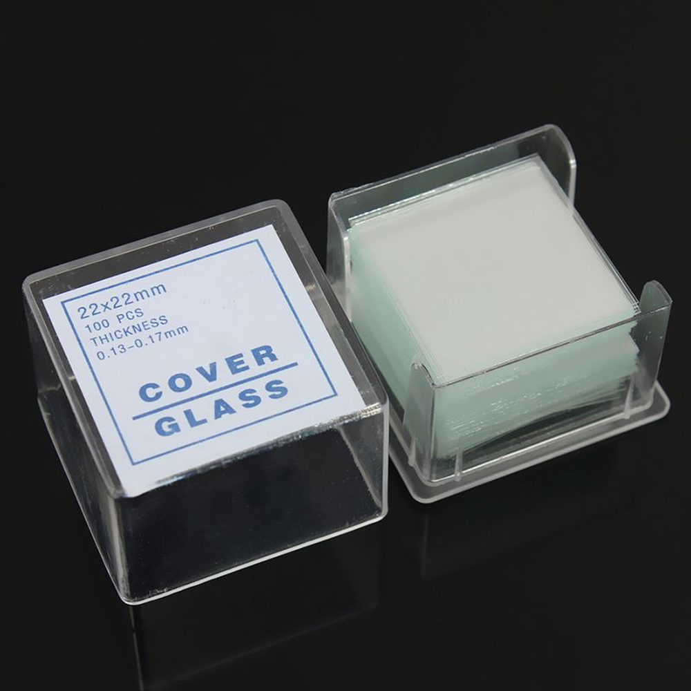 100 pcs Lâminas Transparentes Lamelas Coverslides 18x18 20x20 22x22 24x24mm Para microscópio