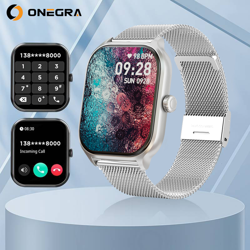Smart Watch para homens e mulheres, mostrador personalizado, relógios de aço, rastreador de fitness esportivo, frequência cardíaca, smartwatch para Android e iOS, novo: YELLOW