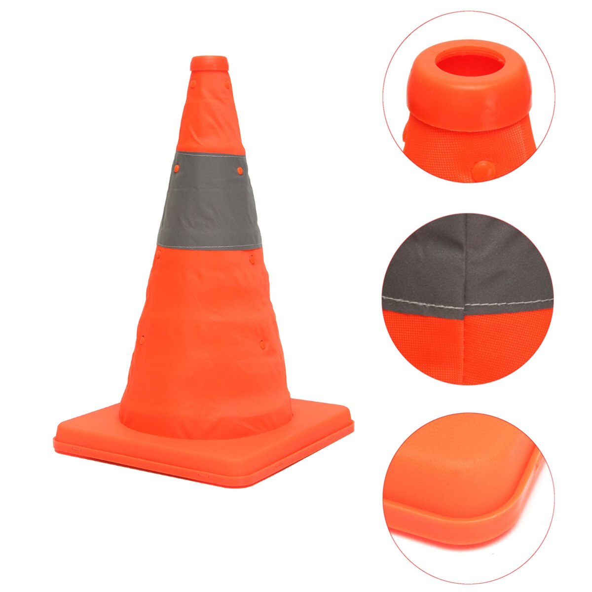 1Pc 40cm Folding Collapsible Orange Road Safety Cones Traffic Pops Up Parking Multi
