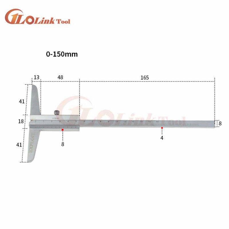 6" 0-150mm Depth Vernier Caliper 0.02 Carbon Steel Metric Gauge Micrometer Measuring Tools