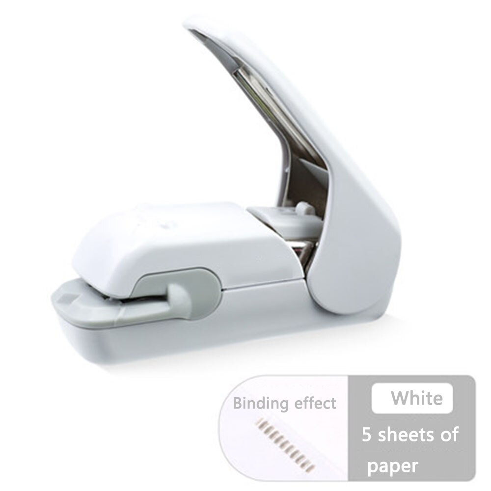 Hand-held Mini Safe Stapler without Staples Staple Free Stapleless 7 Sheets Capacity for Paper Binding Business School Office: A3