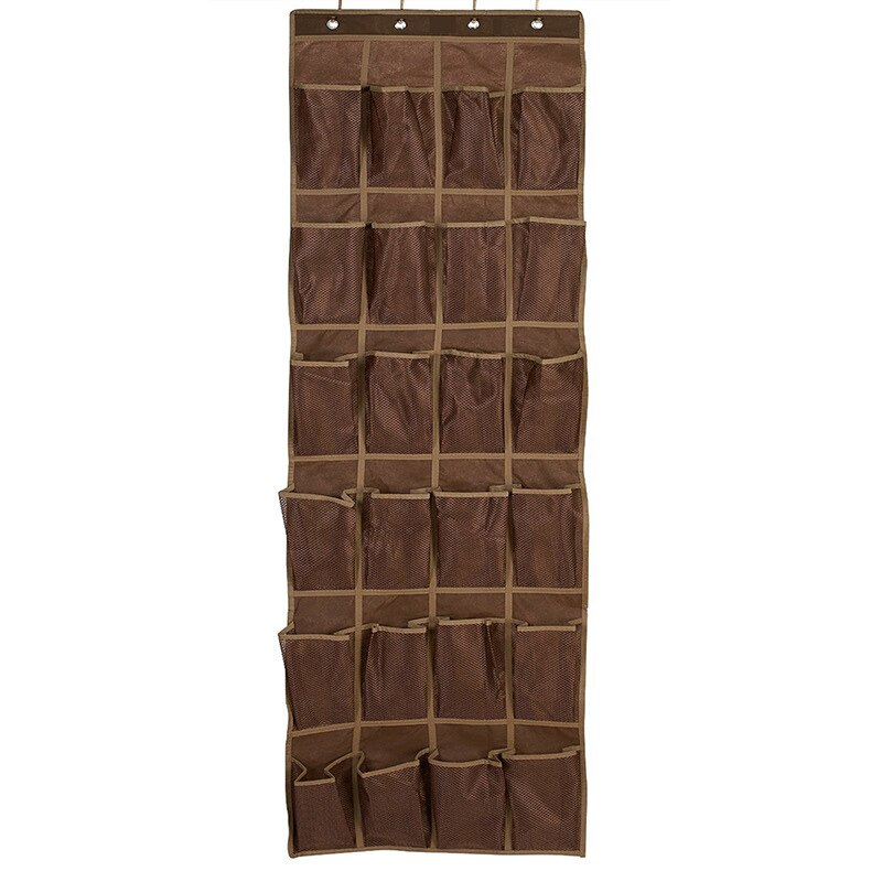 24 Mesh Pockets Over Door Shoe Organizer Hanging Closet Shoe Hanger Storage FP8: 2