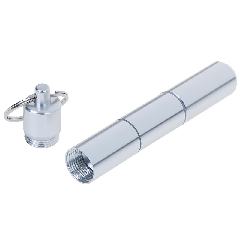 Outdoor Aluminum Pill Case Keychain Pocket Pill Holder Container Delicate Seal Medicine Organizer Box Waterproof Capsule Shape: Brown