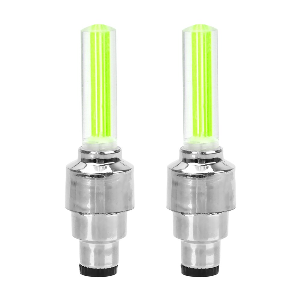 2 Stuks Led Light Voor Auto Wiel Moto Bike Tire Valve Cap Decoratieve Lantaarn Ventiel Capflash Spoke Neon lamp: green