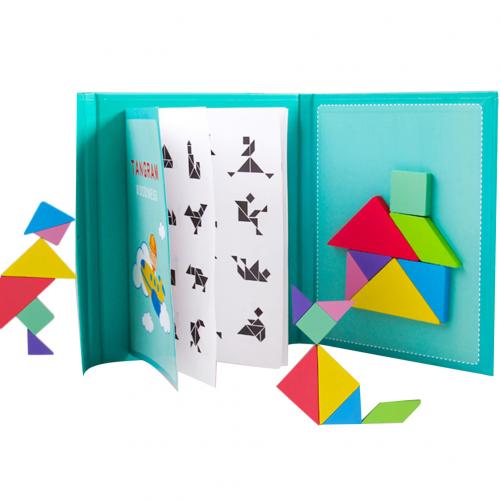 Magnetisches Tangram Puzzle - 7-teiliges 3D Magnetspiel Mit 55 Herausforderungen