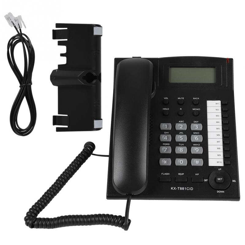 Corded Phone with Speakerphone LCD Display Corded Phone with Speakerphone Desktop Corded Telephone Mute Function with Bracket