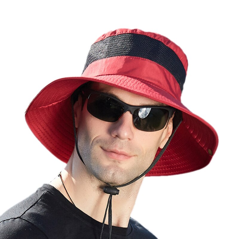 Men's Panama Hat Outdoor UV-proof Breathable Bucket Hat Wide Brim Hat Summer Hiking Anti-UV Sun Hat Fisherman Hat Cowboy Cap