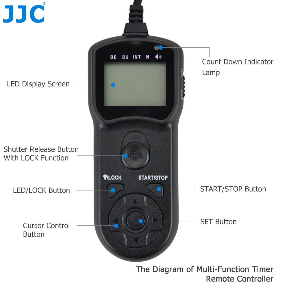 JJC Wired Timer Fernbedienung Auslöser Kabel für Sony A58/A7/A7 II/A7R/A7R II/A7S/A7S II mit Multi Schnittstelle