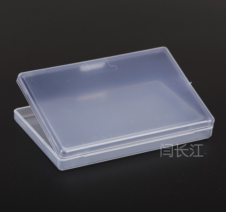 3 stk flad rektangulær lille kasse gennemsigtig plastkasse emballage plast opbevaringsæske lille kasse pp navnekort 492