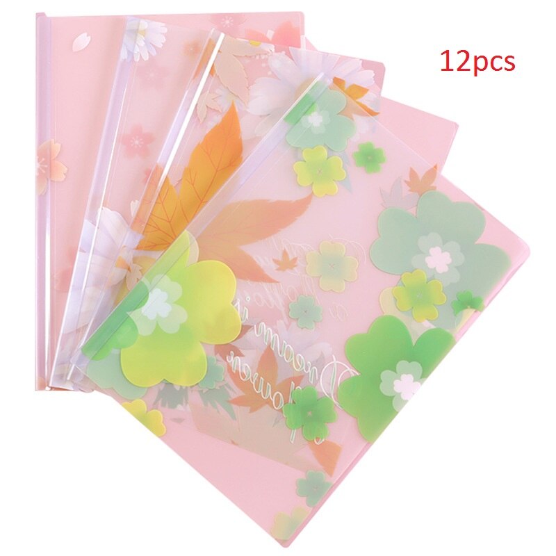 12pcs Lovely Soft Transparent PP A4 File Organizer Filling Bag Report Cover Cute Book Cover Document Holder File Folder: Default Title