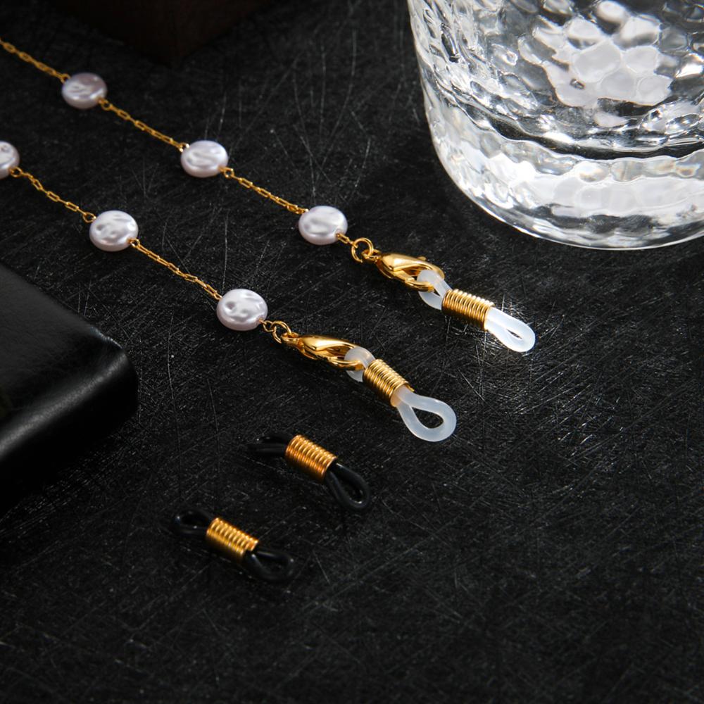 Skyrim Chic Pearl Beaded Glasses Chain for Women Sunglasses Chains Lanyards Neck Strap Rope Reading Eyeglasses Cord Holder: E-Gold