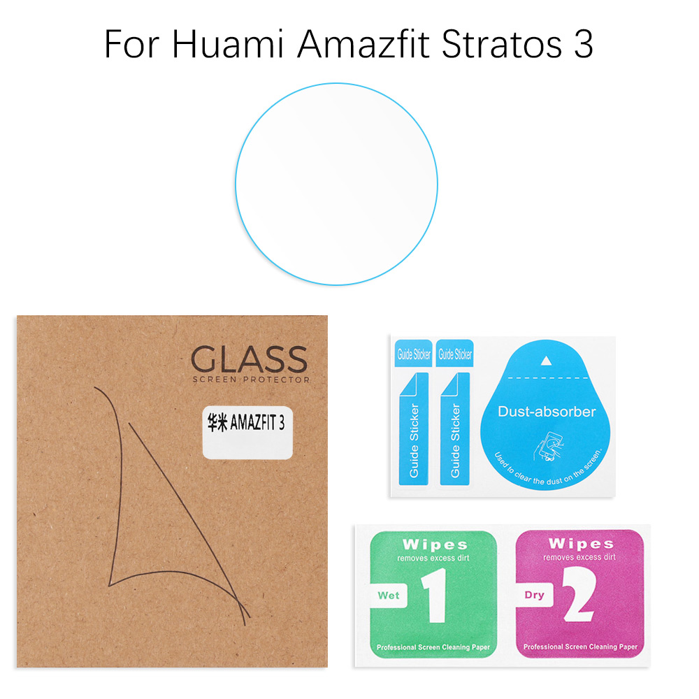 Pour Xiaomi Huami AMAZFIT Stratos 3 verre trempé clair 9H HD protecteur d'écran couverture Film de protection garde empreinte digitale preuve: 1pc