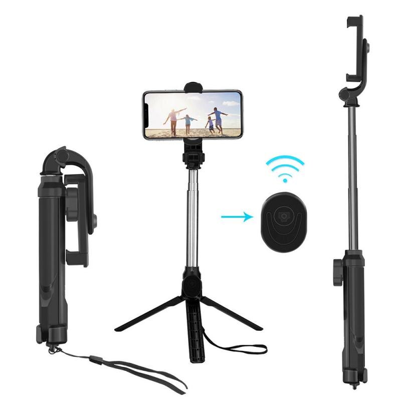 3 In 1 Draadloze Bluetooth Selfie Stick Opvouwbare Mini Statief Uitbreidbaar Monopod Met Afstandsbediening Universele Telefoon Selfie Stok