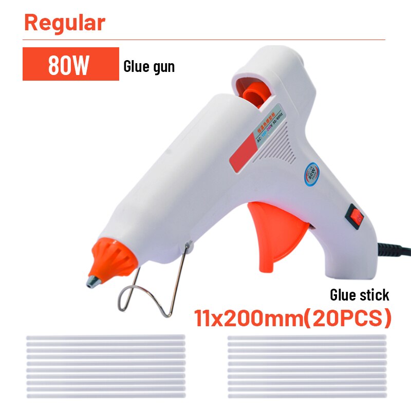 40W-150W High Temp Melt Glue Gun Graft Repair Heat Gun Pneumatic DIY Tools Glue Gun Power Tool: 80W with 20pcs