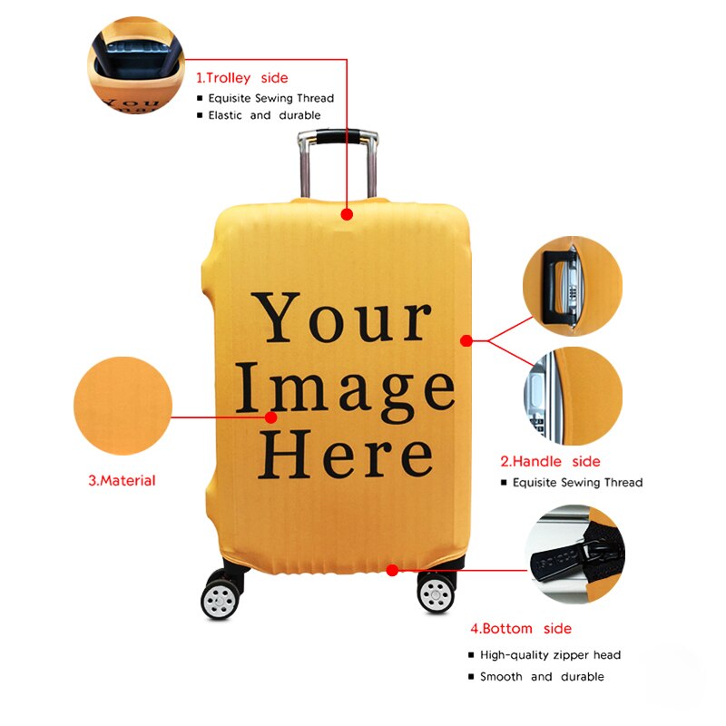 Punk Rock Guitar Rose Skull Suitcase Cover Travel Accessories Elastic Protective Luggage Covers Anti-dust Case Cover 18-32 inch