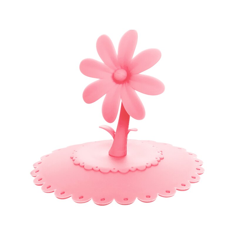 Me.fam 1 stuks schattige 3d kanten bloemen zonnebloem siliconen beker deksel 10.5 cm afdichting stofdichte hoes voor glazen keramische plastic mok: Roze 1 stuks