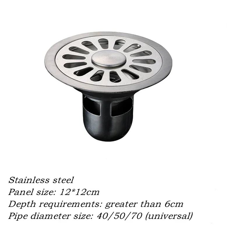 Vloerafvoeren Roestvrij staal Anti-geur drainage Zeef Bad Douche Afdruiprek Cover Deodorant Vloerafvoeren Badkamer Fittings: Bordeaux