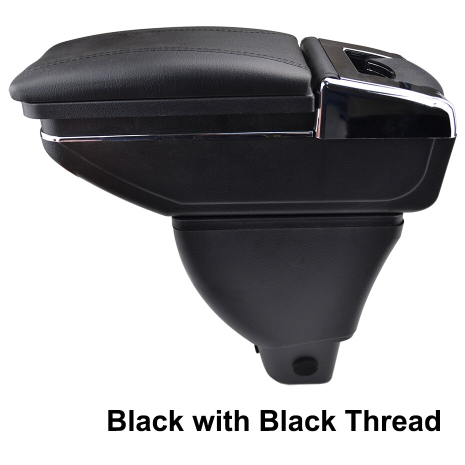 Center Centre Console Storage Box For Toyota Yaris Vitz Echo 1998-2005 Armrest Arm Rest Rotatable 2000 2001 2002 2003 2004: Black thread