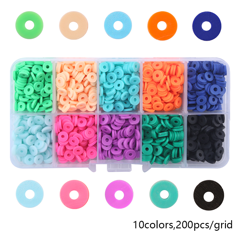 6mm Flat Beads Set Polymer Clay Beads For Jewelry Making With Pearl letter Beads Bracelets Necklace Earring DIY Handmade Craft: PURPLE