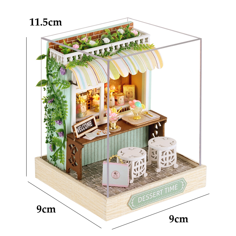 Casa de muñecas mágica, Kit de modelo de construcción de ensamblaje DIY en miniatura de madera, producción de juguetes de habitación pequeña, decoraciones con muebles: Sandía roja