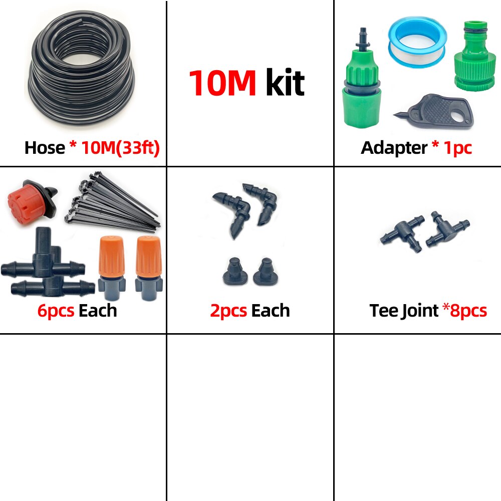 10-50M Garden Watering System Micro Drip Irrigation System Automatic Self Watering Kit Drippers Misting Cooling System: 10M