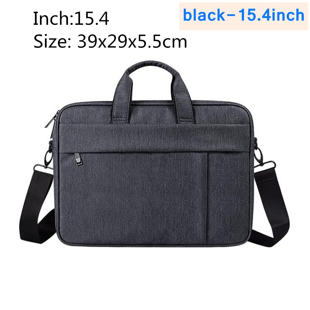 Laptop Bag 13.3 14.1 15.4 15.6 inch Waterproof Notebook Shoulder bag for Apple Millet Unisex Briefcase: black-15.4inch