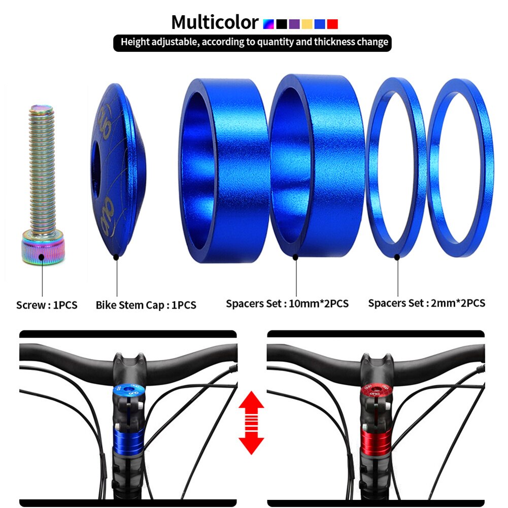 Mtb Fiets Stuurpen Top Cap Headset Cover Met Schroef Kits Aluminium Vork Ring Mountain Road Mtb Fiets Onderdelen