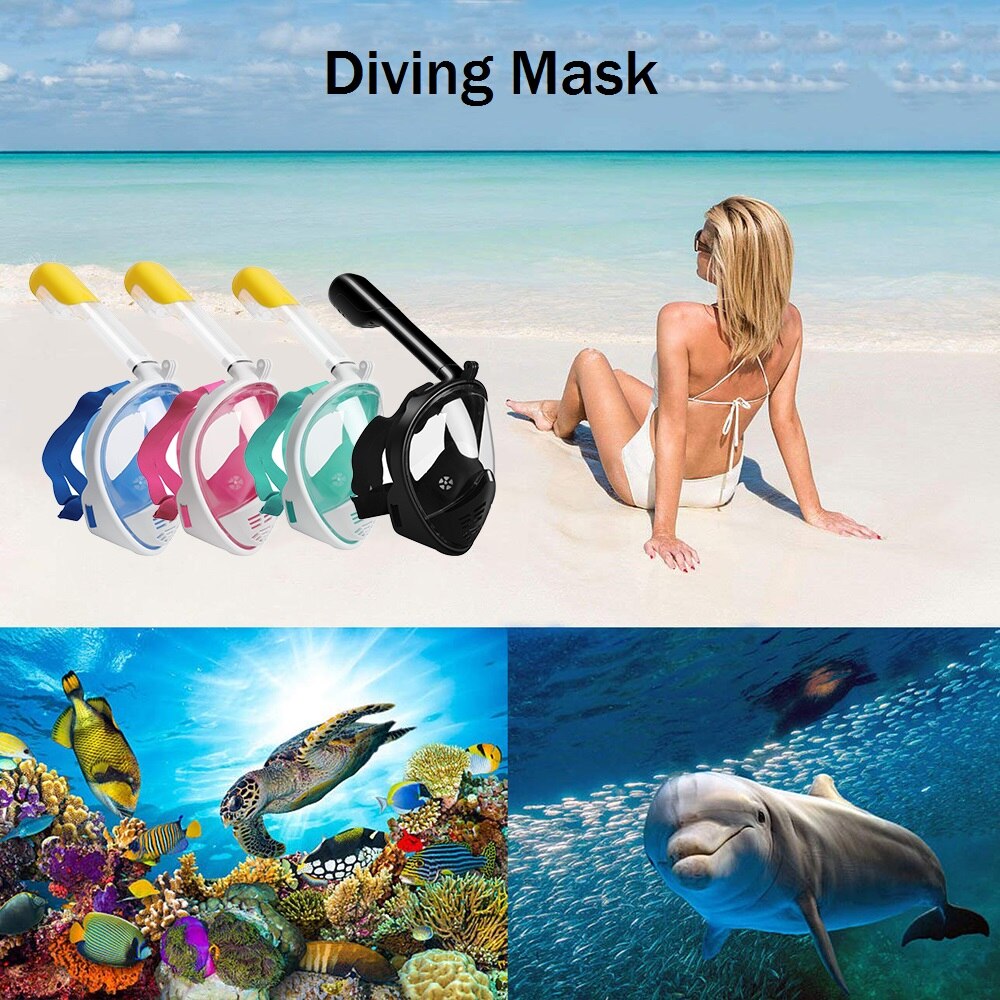 Underwater Scuba Full Face Diving Mask Anti-Fog Snorkeling Mask Women Men Kids Swimming Snorkel Diving Equipment